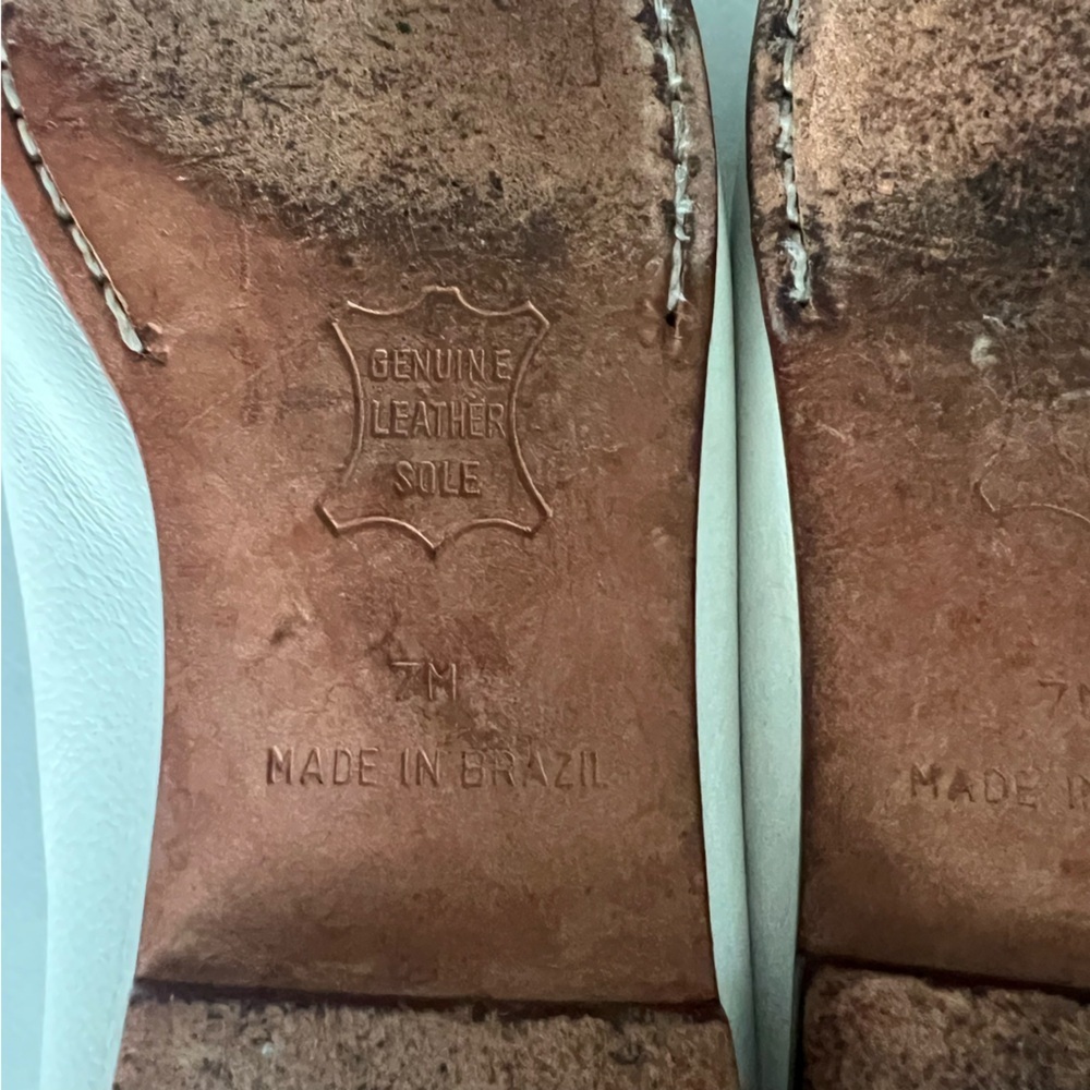 Vintage Liz Preppy Artsy Boho Size 7 White Leather Slip On Comfy Office Loafers - Picture 9 of 9